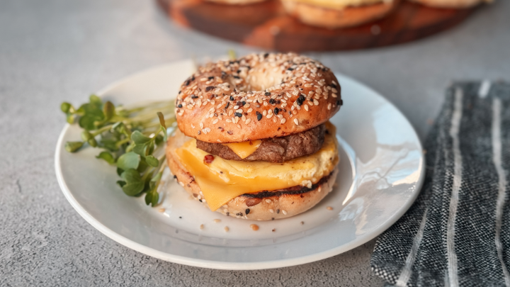 Freezer-Friendly Bagel Breakfast Sandwiches