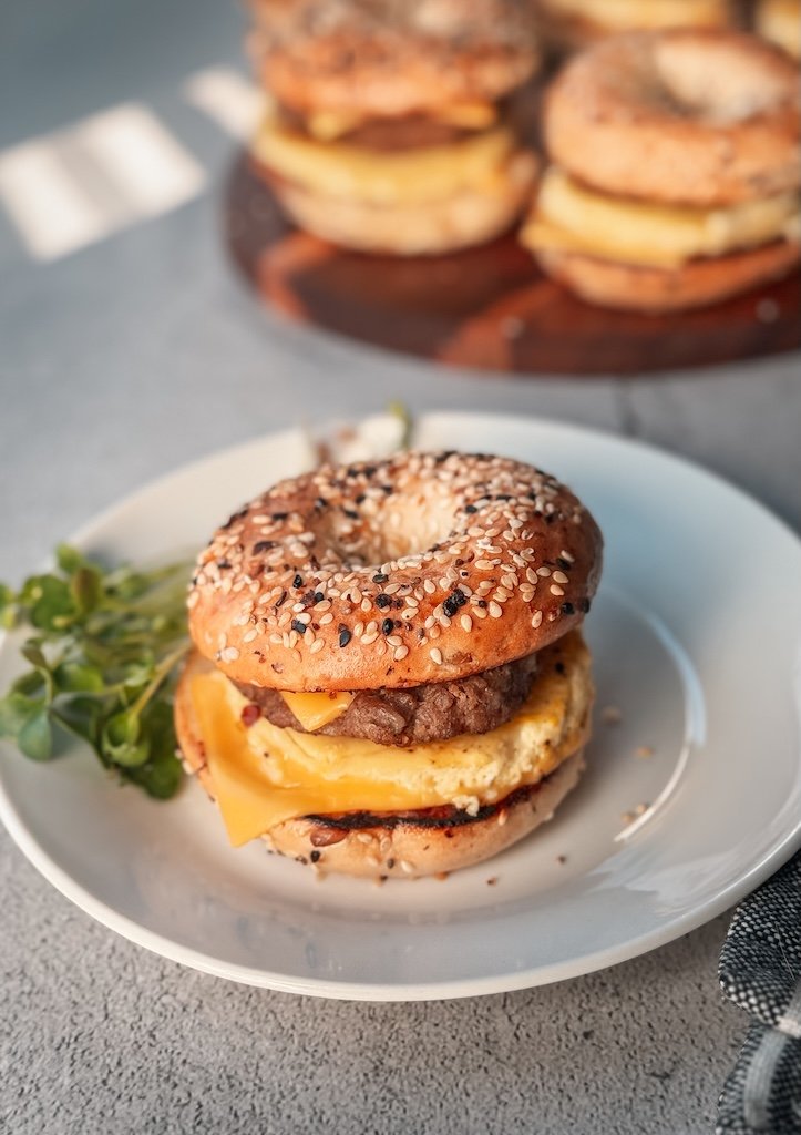 Freezer-Friendly Bagel Breakfast Sandwiches