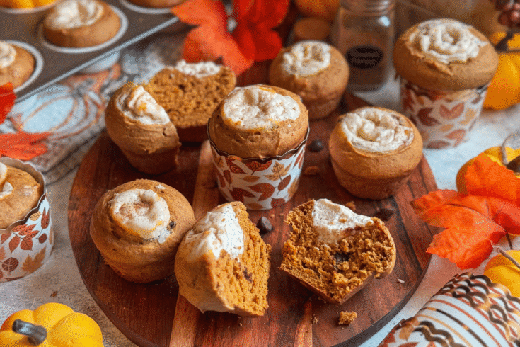Pumpkin Cream Cheese Muffins with Chocolate Chips