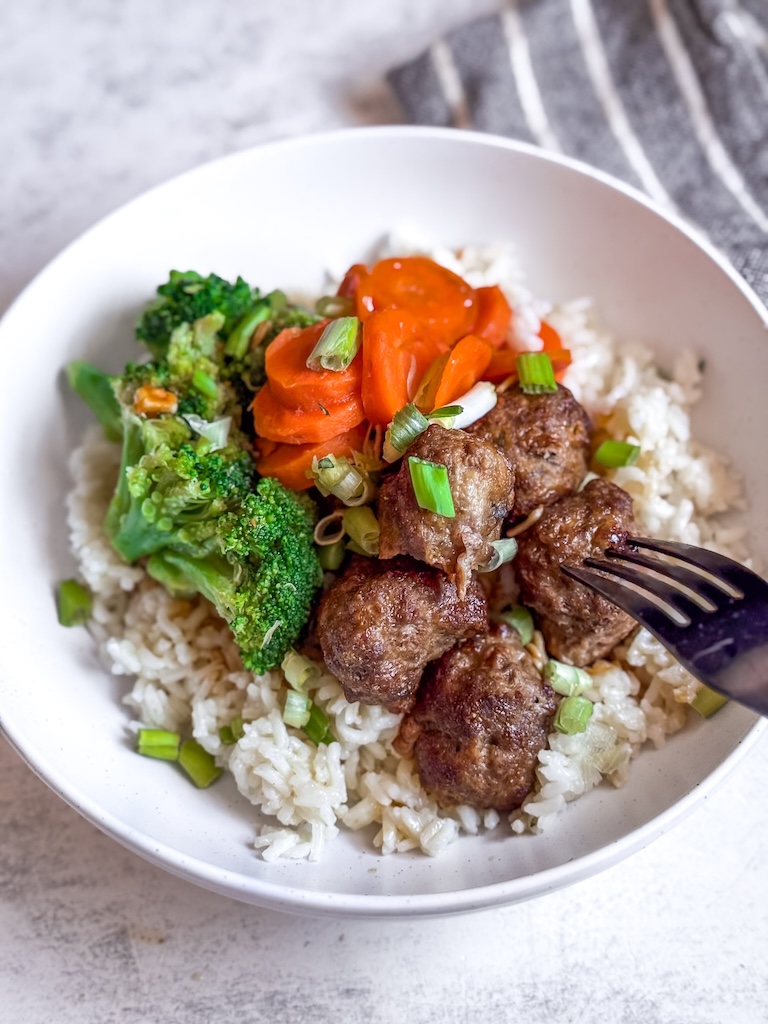 Weeknight Meatball Rice Bowl