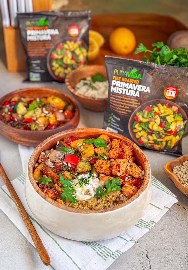 Spring Harvest Quinoa Bowl with Tzatziki Feta
