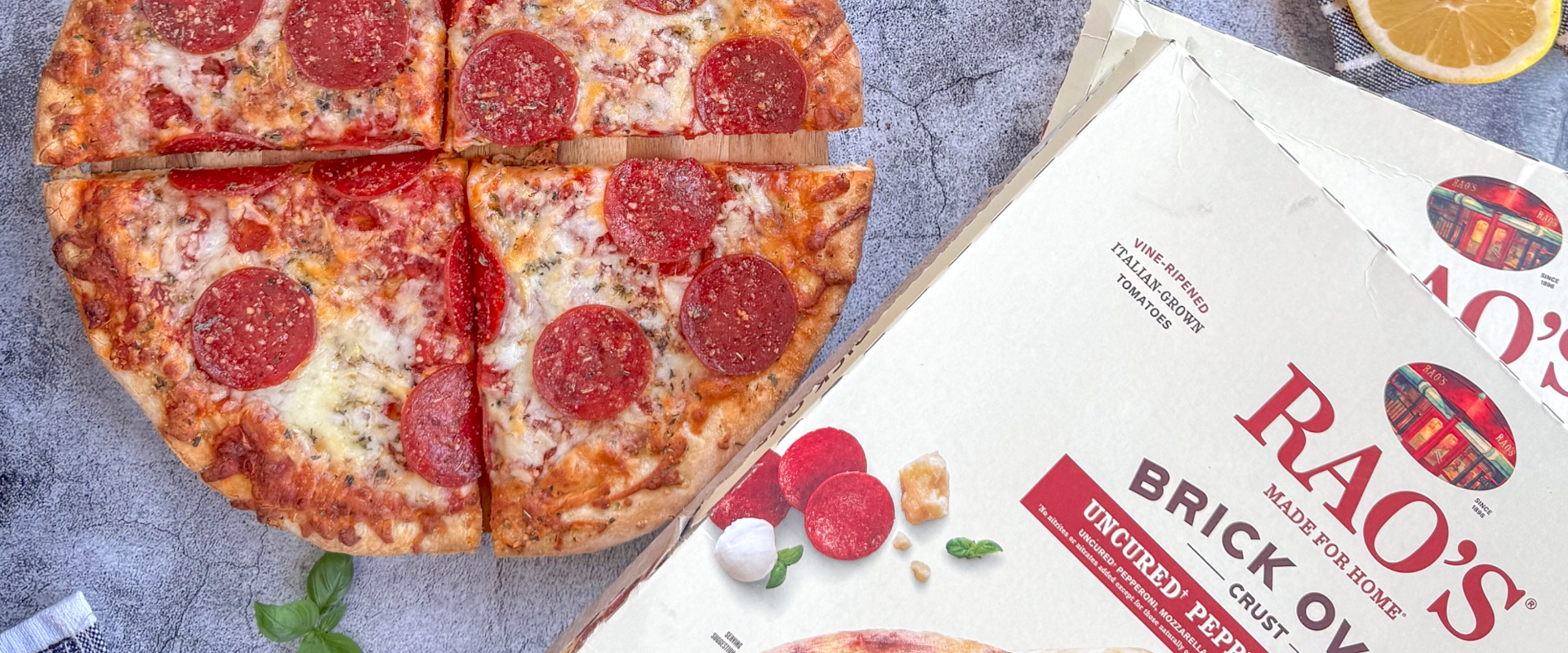 Quick weeknight dinner idea with Rao’s frozen pizza and fresh salad