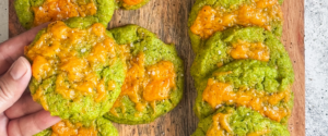 Cheesy Spinach Rice Cakes