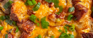 Croissant Breakfast Casserole with Chicken Sausage